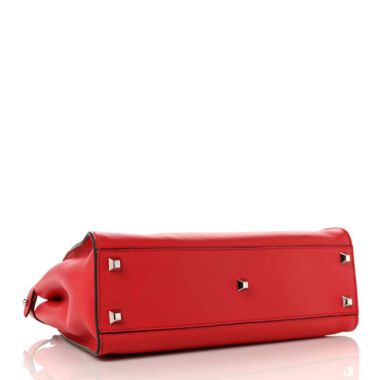 Vitello Seta Studded Medium Peekaboo Iconic Satchel Fiamma