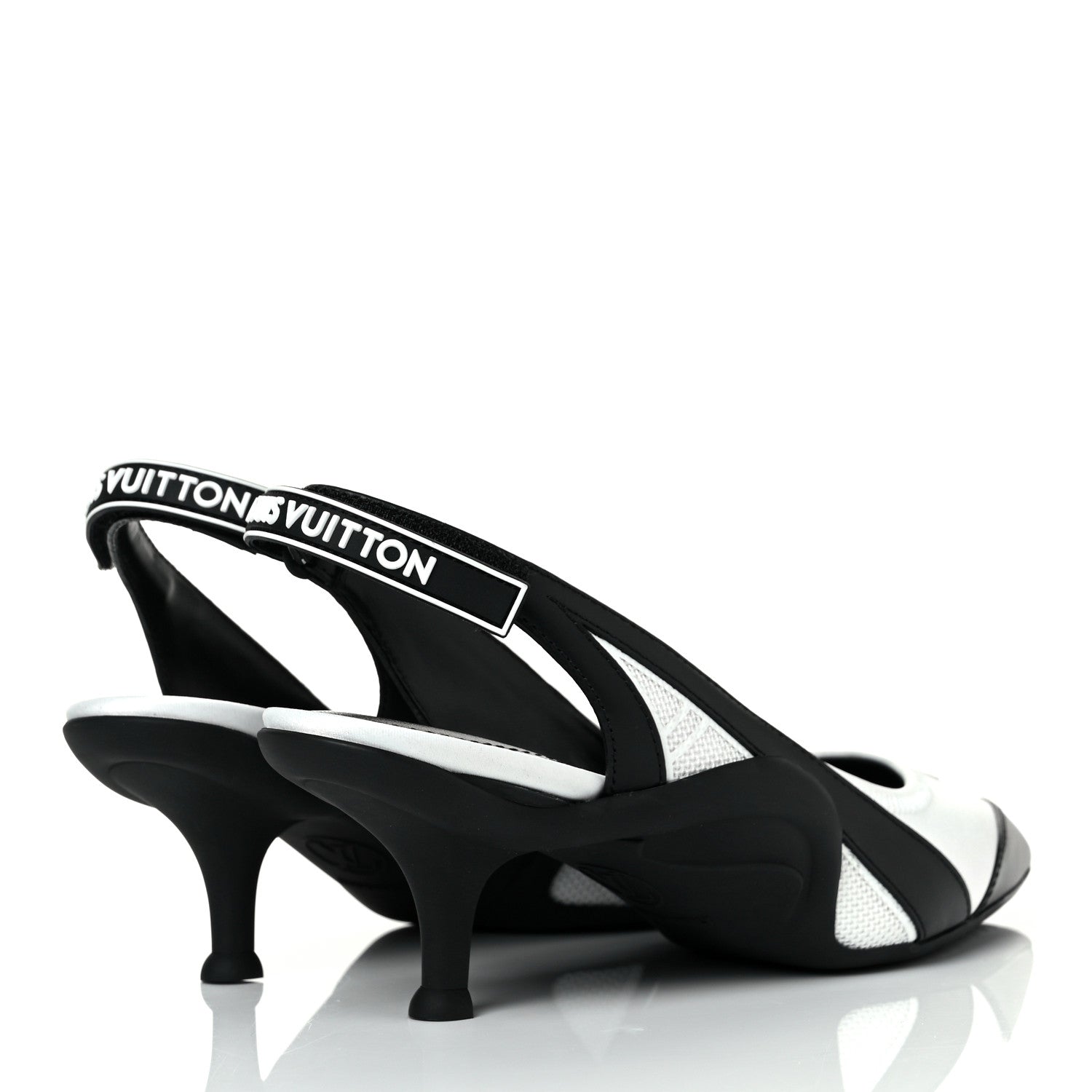 Louis Vuitton Calfskin Archlight Slingback Pumps 37 Black White 4 of 9