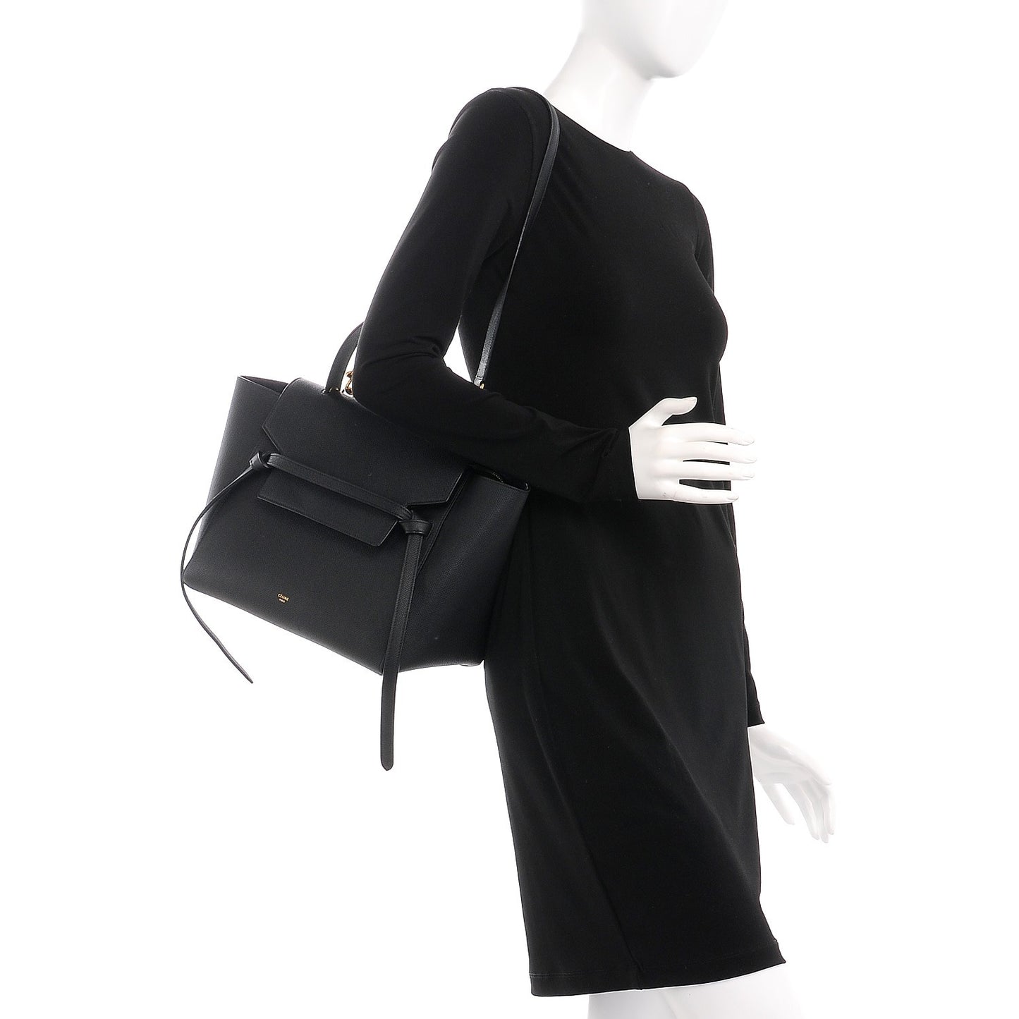 Grained Calfskin Mini Belt Bag Black