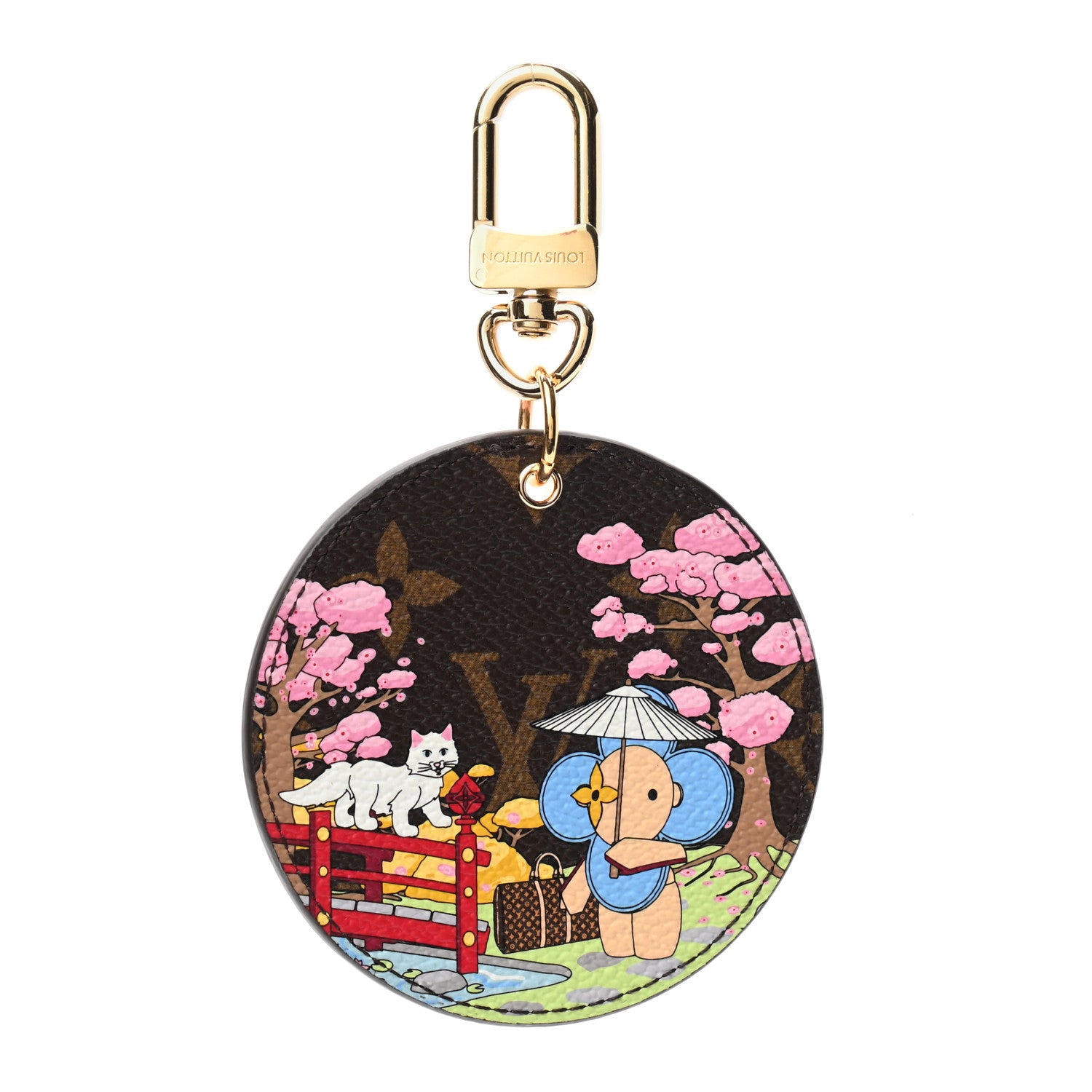 Louis Vuitton Monogram 2021 Christmas Animation Japanese Garden Bag Charm Key Ring Wisteria Pink 1 of 4