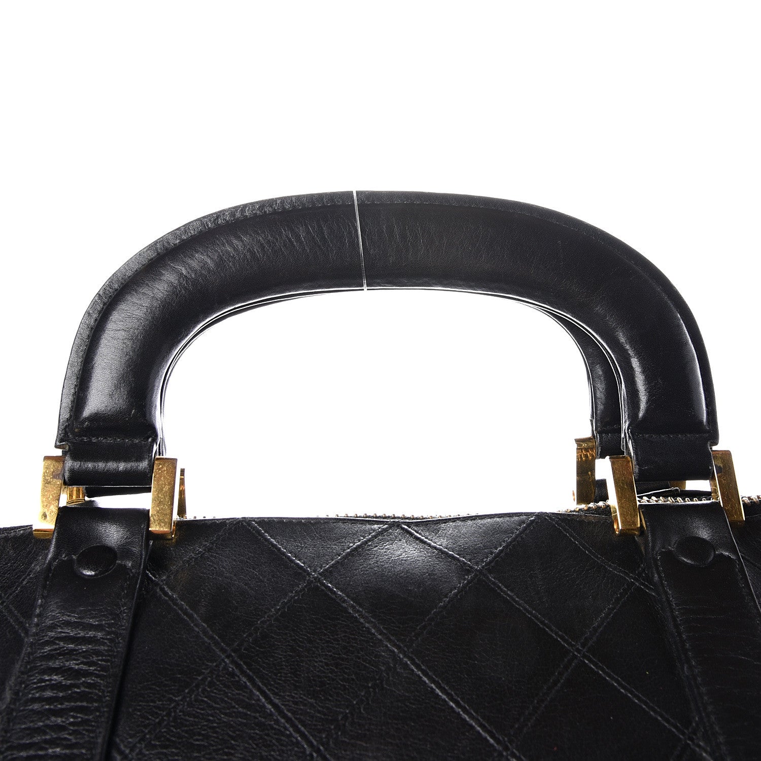 Chanel Calfskin Stitched Duffel Bag Black 14 of 21