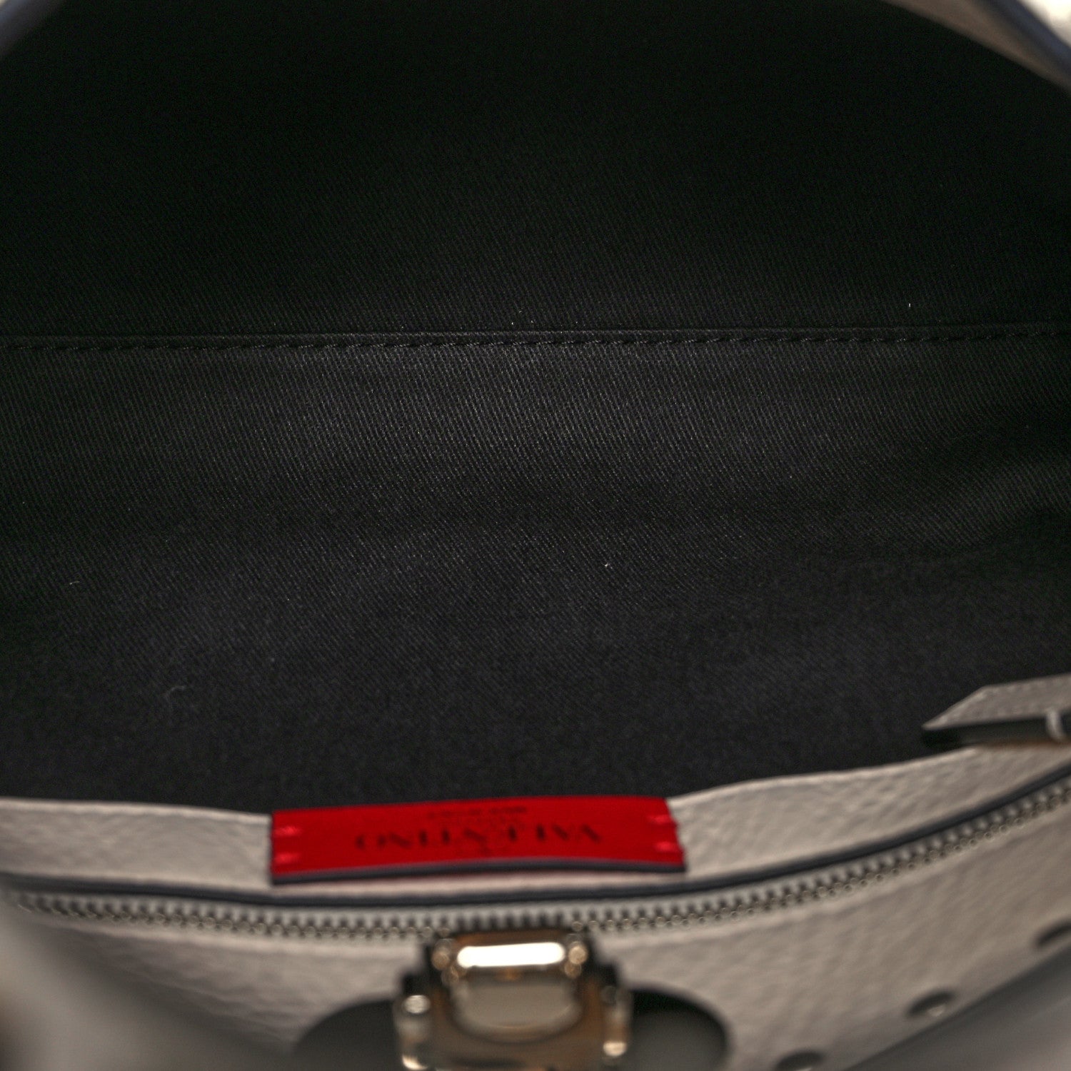 Valentino Garavani Pebbled Calfskin Small Rockstud Flip Lock Hobo White 4 of 7