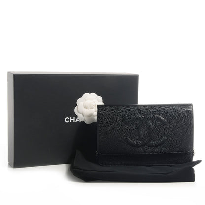 Chanel Caviar Timeless CC Wallet on Chain WOC Black 10 of 10
