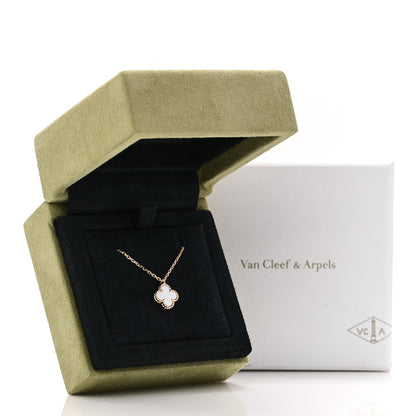 Van Cleef & Arpels 18K Yellow Gold Mother of Pearl Sweet Alhambra Pendant Necklace 6 of 6