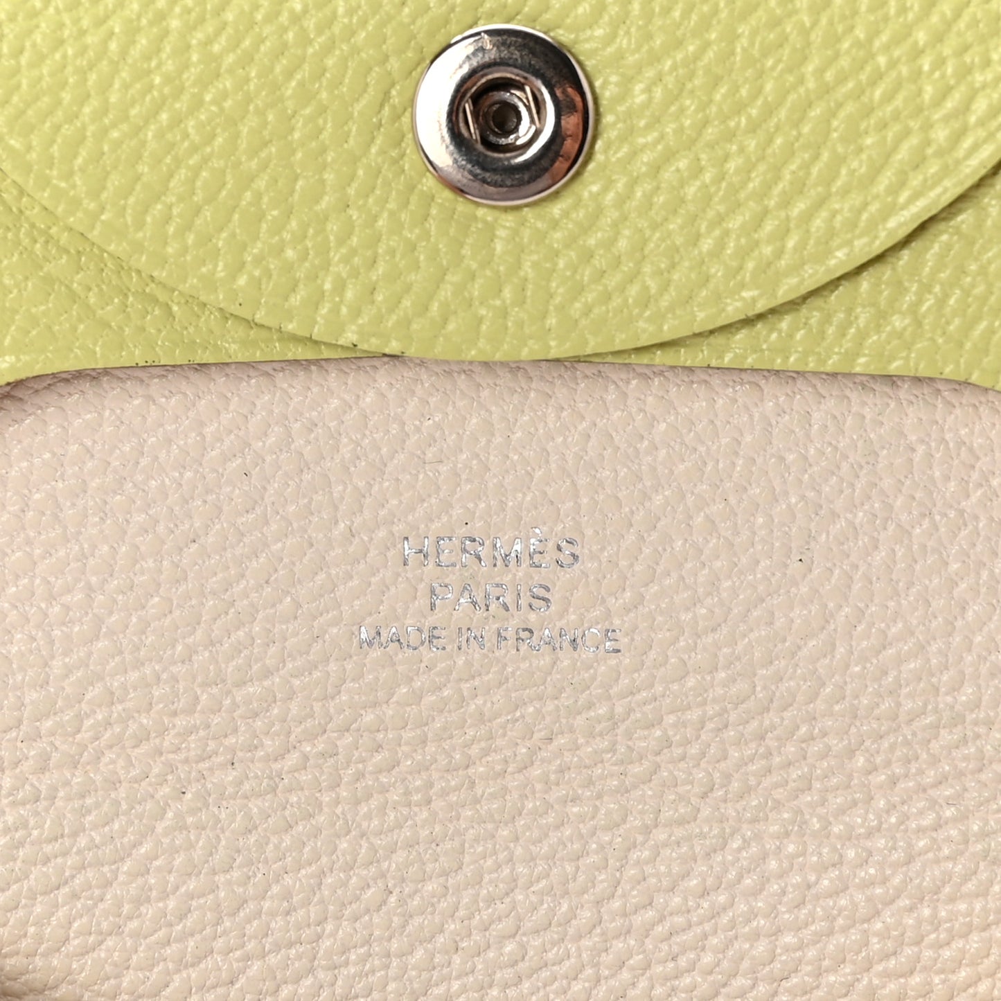 Chevre Mysore Bastia Verso Coin Purse Jaune Bourgeon Nata
