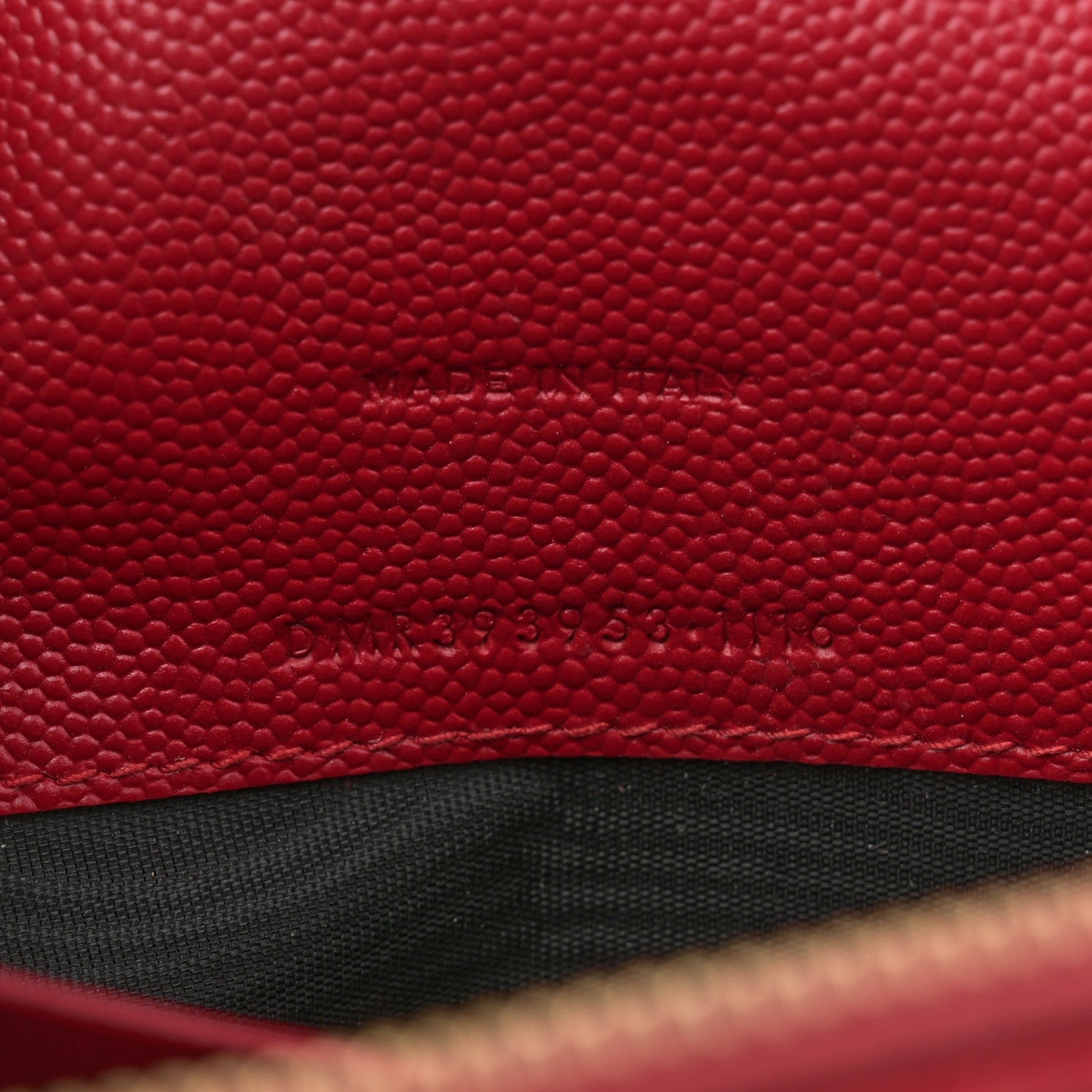 Saint Laurent Grain De Poudre Matelasse Chevron Monogram Envelope Chain Wallet New Red 7 of 13