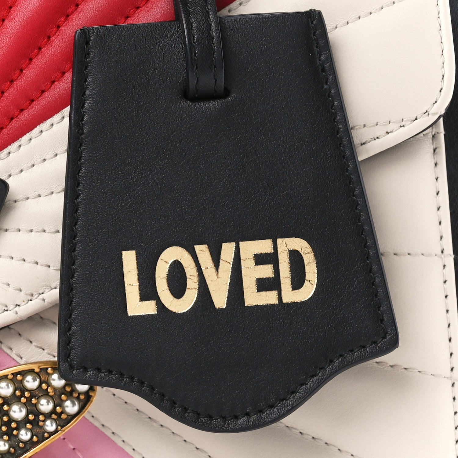 Gucci Calfskin Bamboo Trapuntata Queen Margaret Top Handle Bag Blue Agata Hibiscus Red Mystic White Sugar Pink 9 of 15