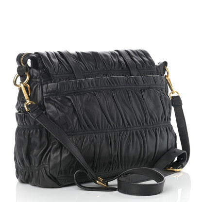 Prada Nappa Gaufre Messenger Tote Black 3 of 18