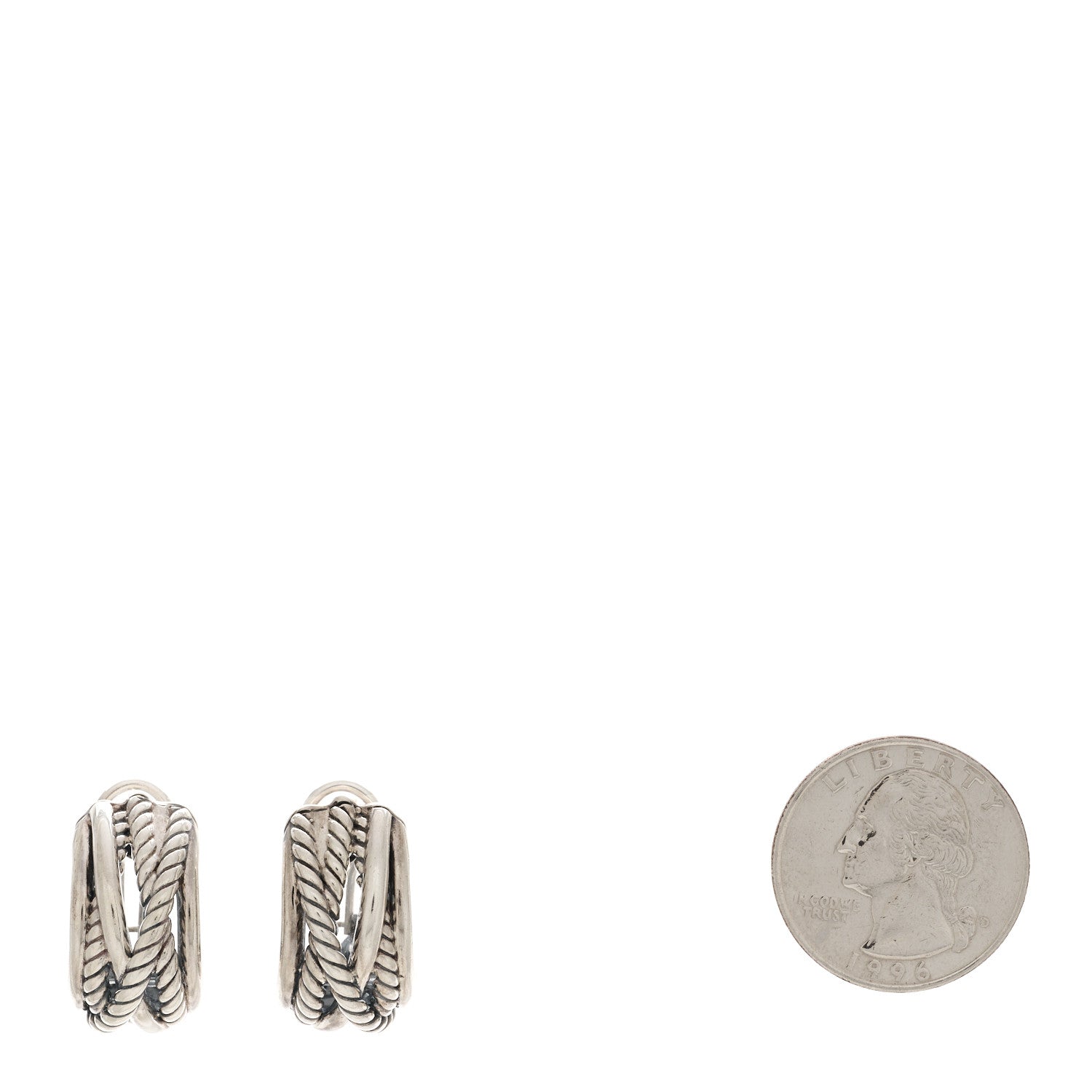 David Yurman Sterling Silver Crossover Shrimp Earrings 2 of 4