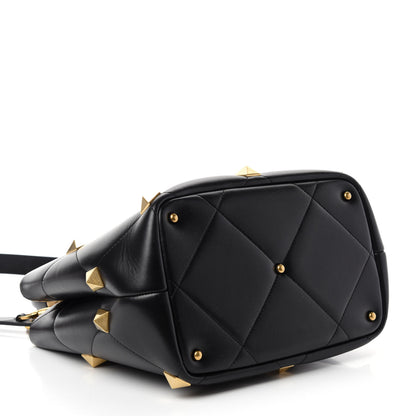 Valentino Garavani Nappa Roman Stud The Handle Bag Black 5 of 10