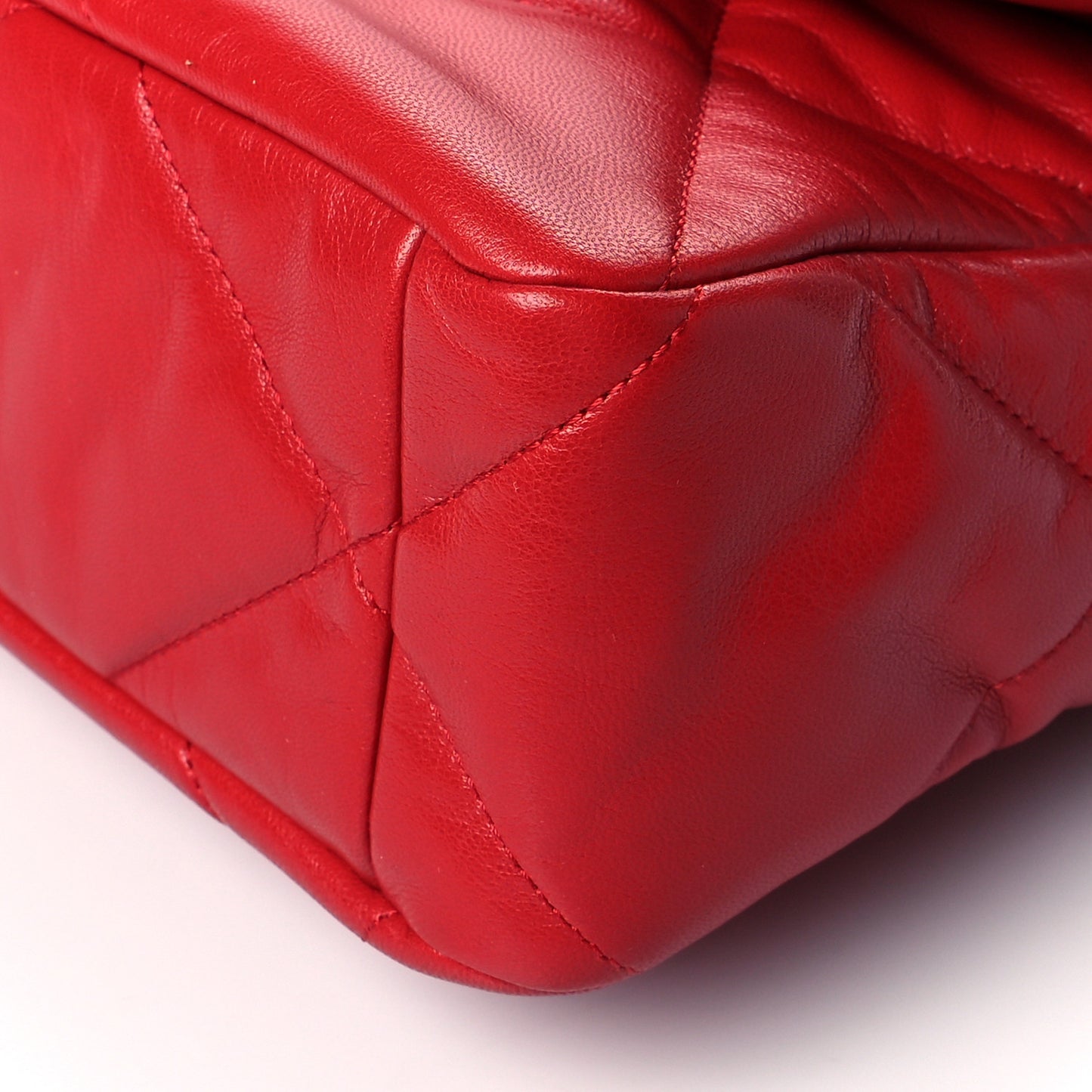 Goatskin Quilted Large Chanel 19 Flap Red