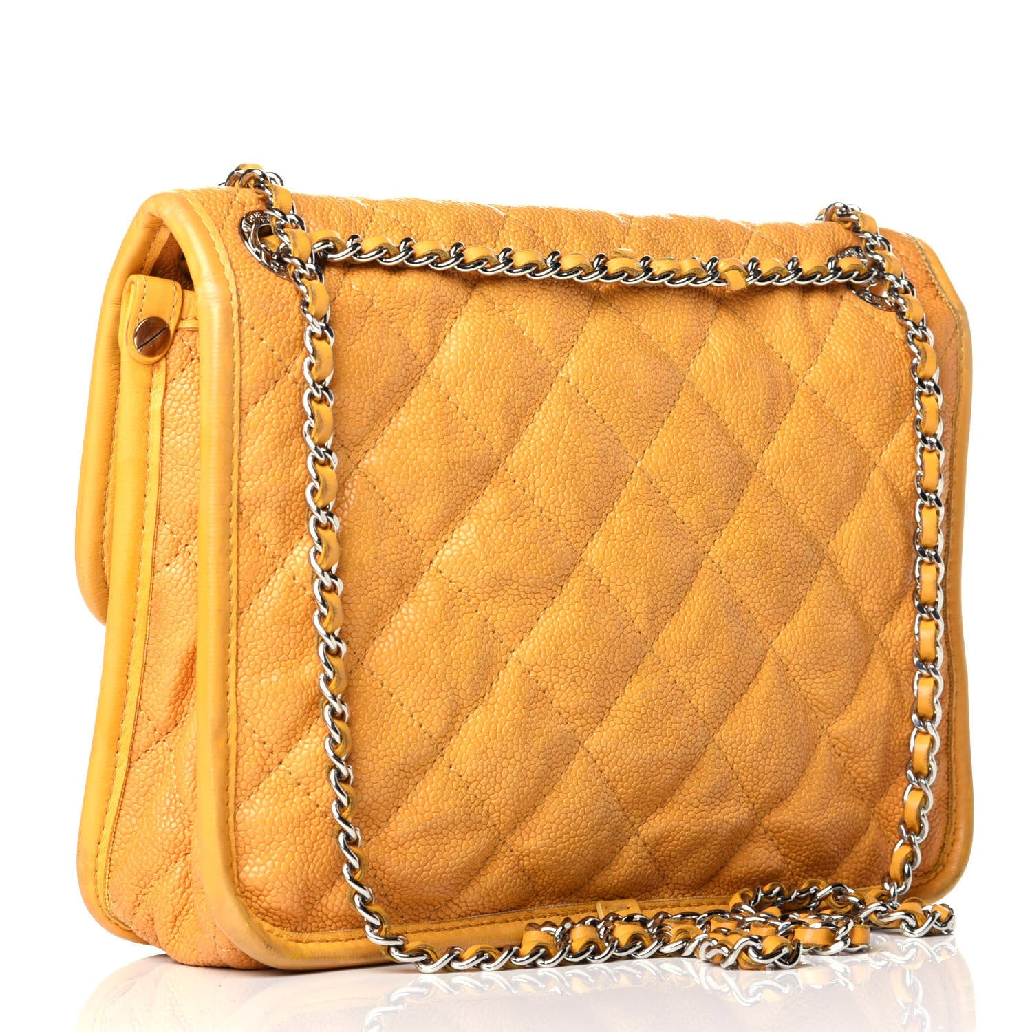Chanel Caviar Quilted Mini French Riviera Flap Yellow 3 of 9