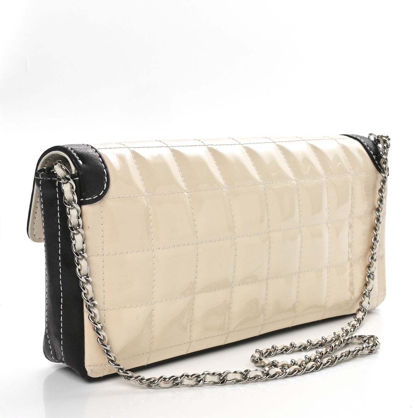 Patent East West Chocolate Bar Flap White Black