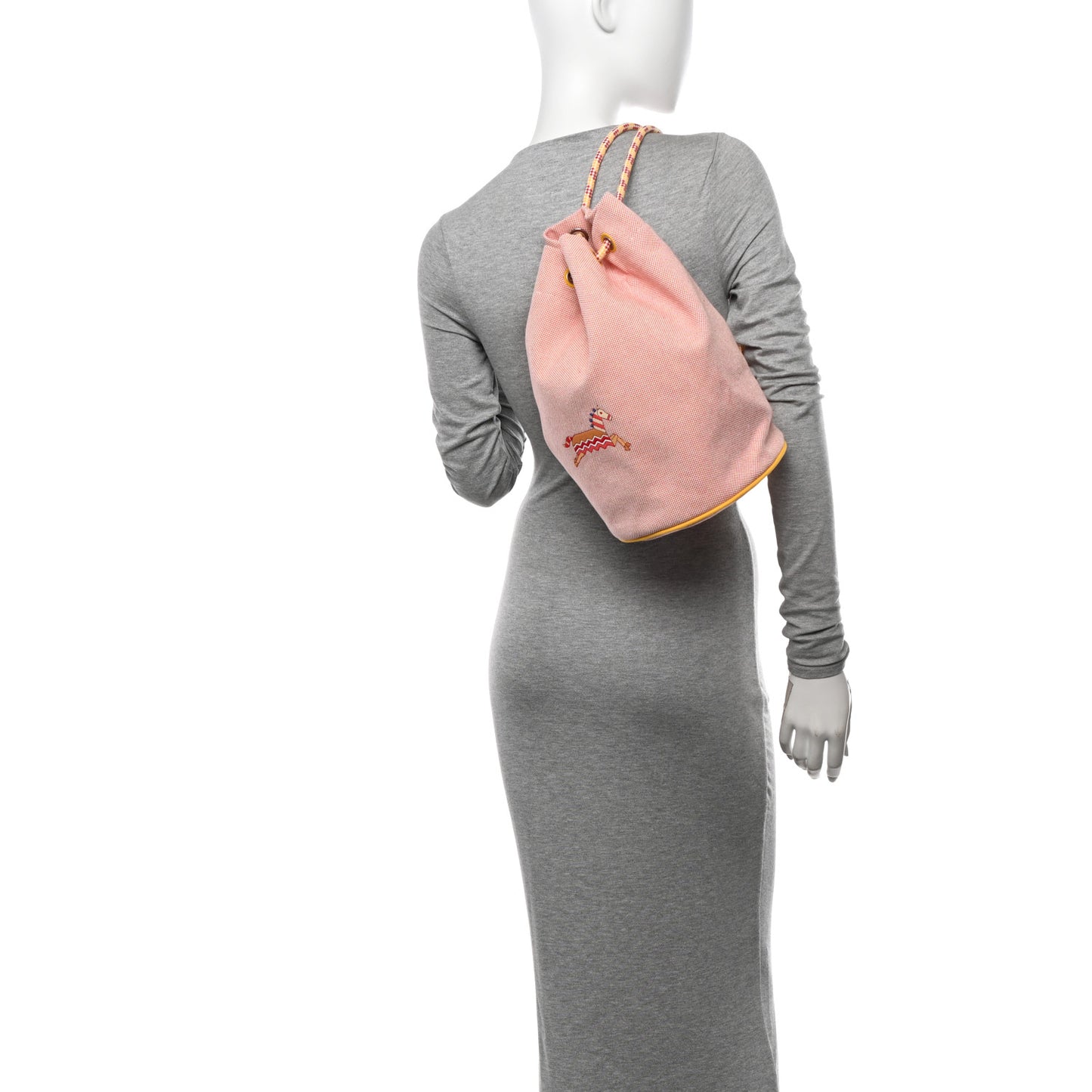 Toile Canvas Epopee Embroidered Drawstring Duffle Bag Multicolor