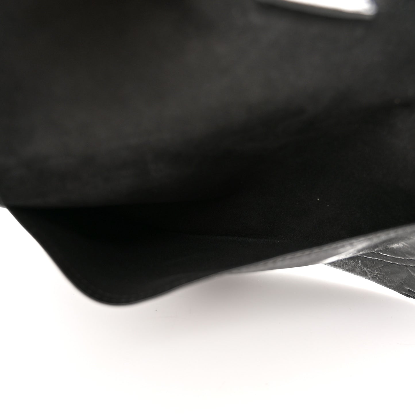 Crinkled Lambskin 135mm Saddle Belt Black