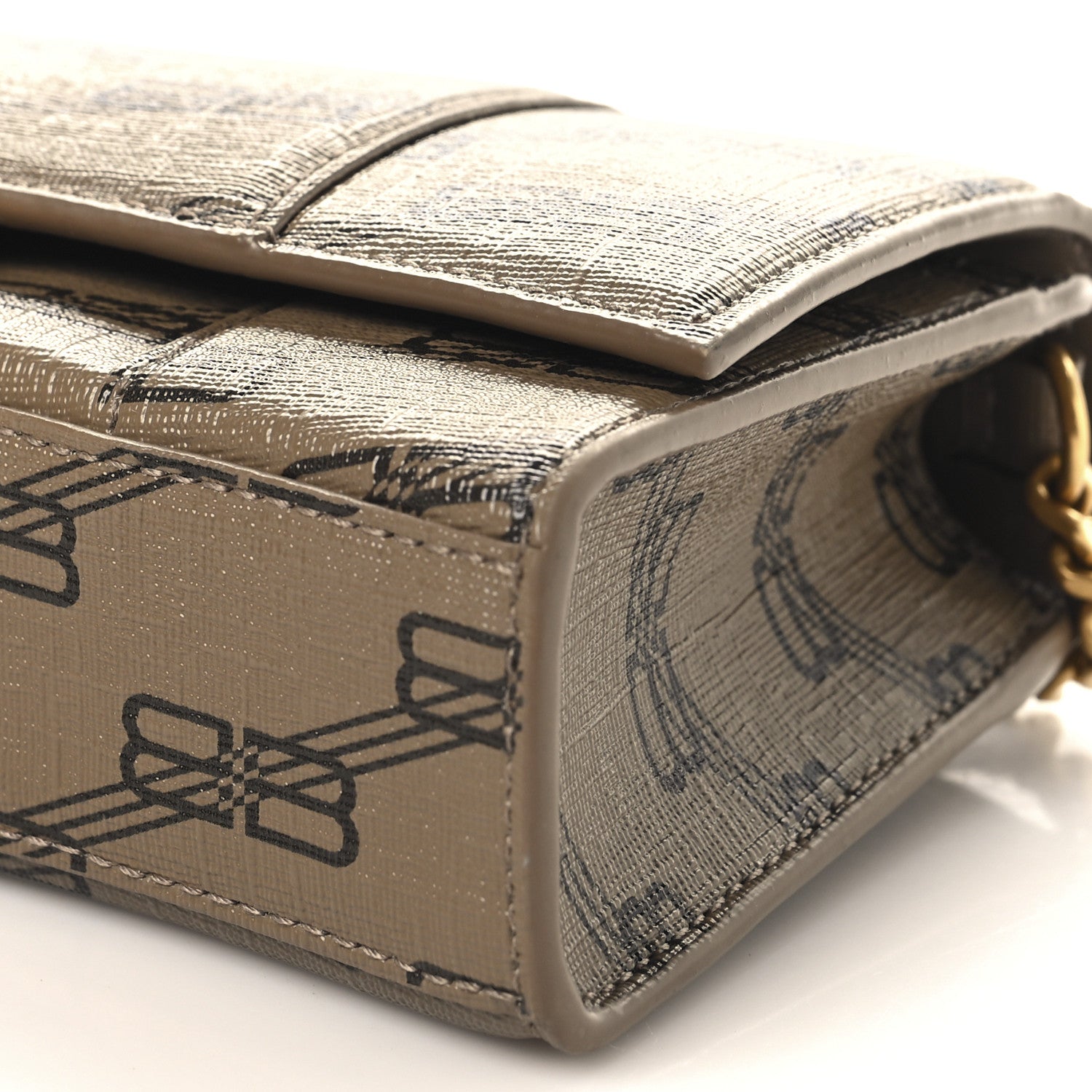 Balenciaga Coated Canvas BB Monogram Hourglass Chain Bag Beige Brown 9 of 9