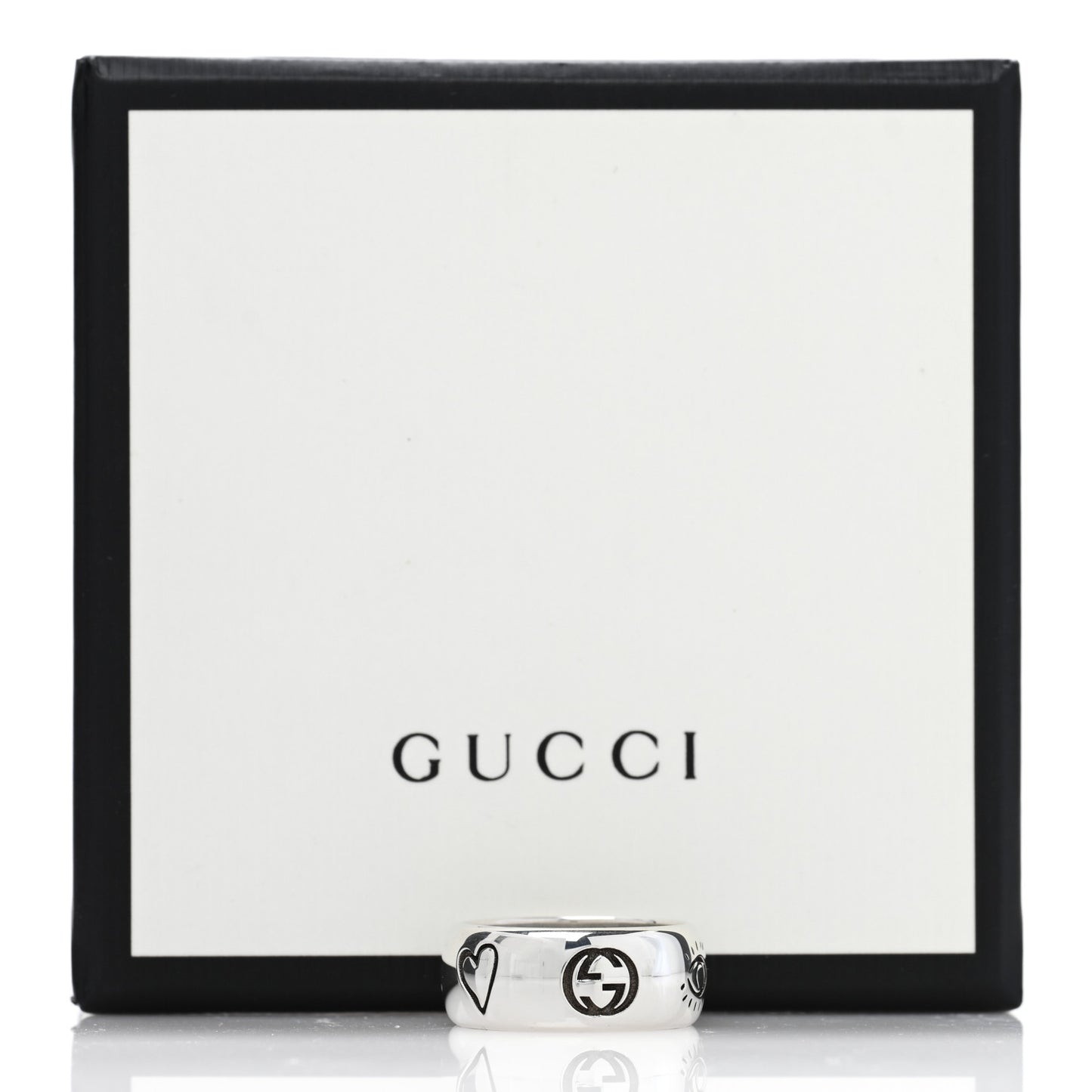 Sterling Silver Wide Blind for Love Band Ring 61 9.5