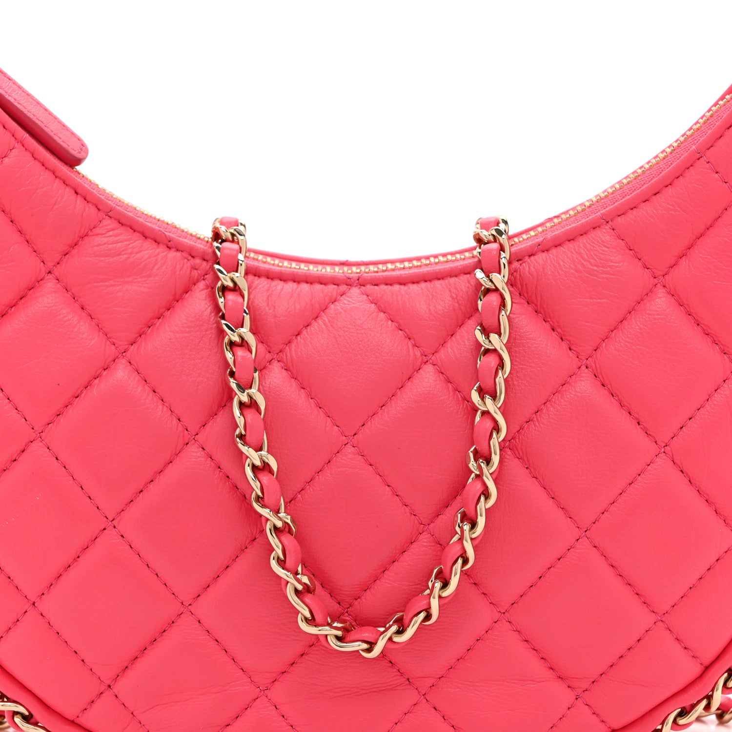 Chanel Lambskin Quilted Small Hobo Bag Pink 8 of 10