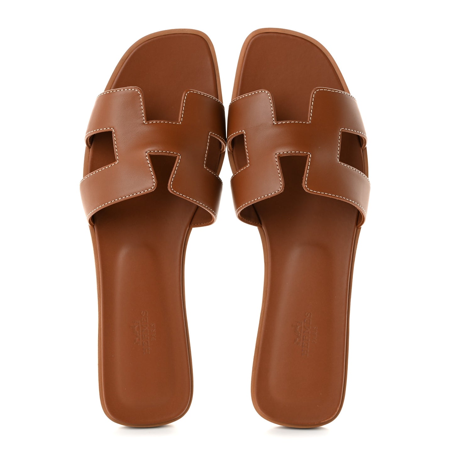 Box Calfskin Oran Sandals 41 Gold