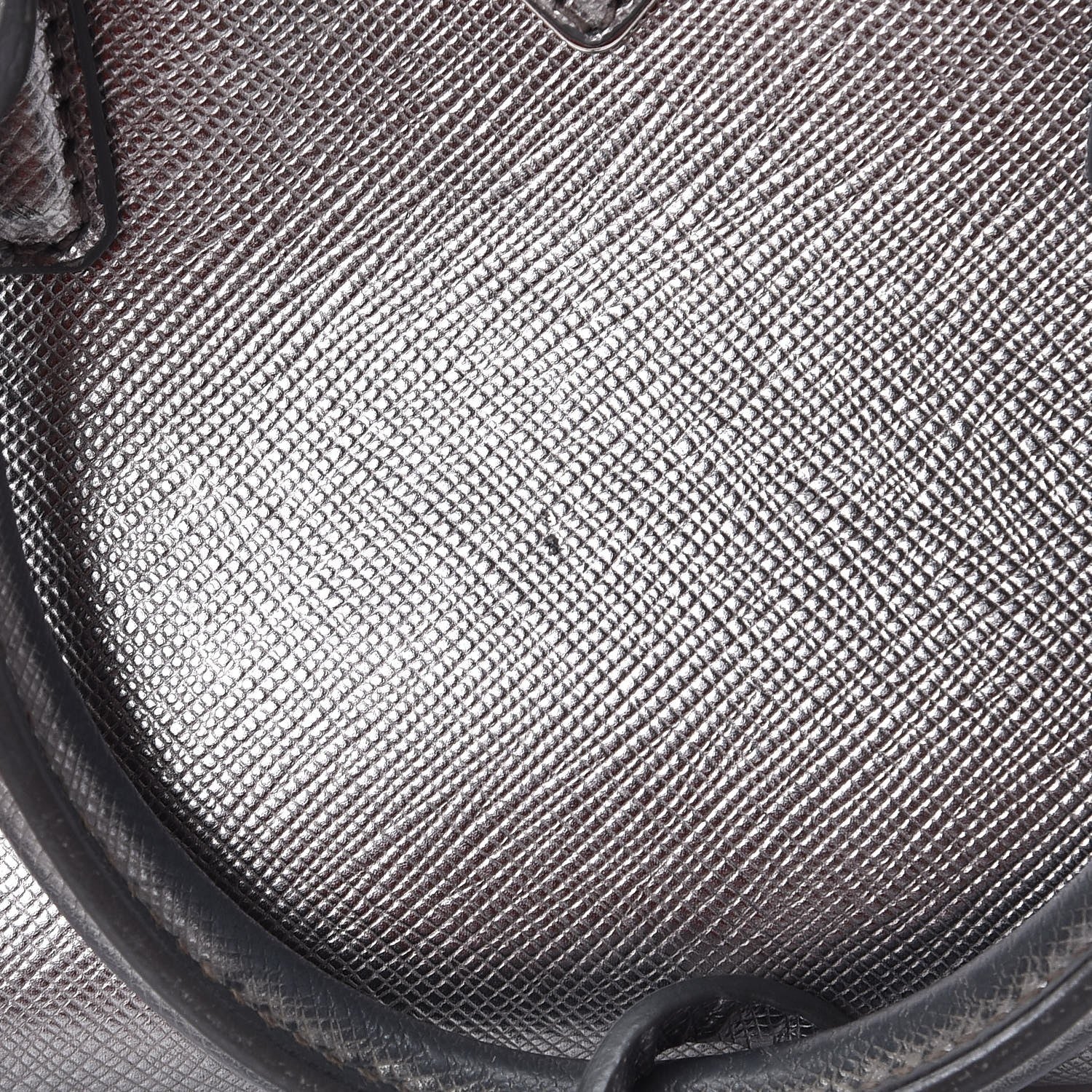 Prada Metallic Saffiano Lux Bowler Silver 9 of 15