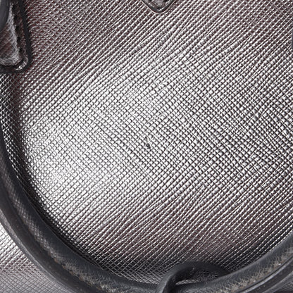 Prada Metallic Saffiano Lux Bowler Silver 9 of 15