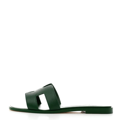 Hermes Epsom Oran Sandals 37 Vert Cactus 1 of 9