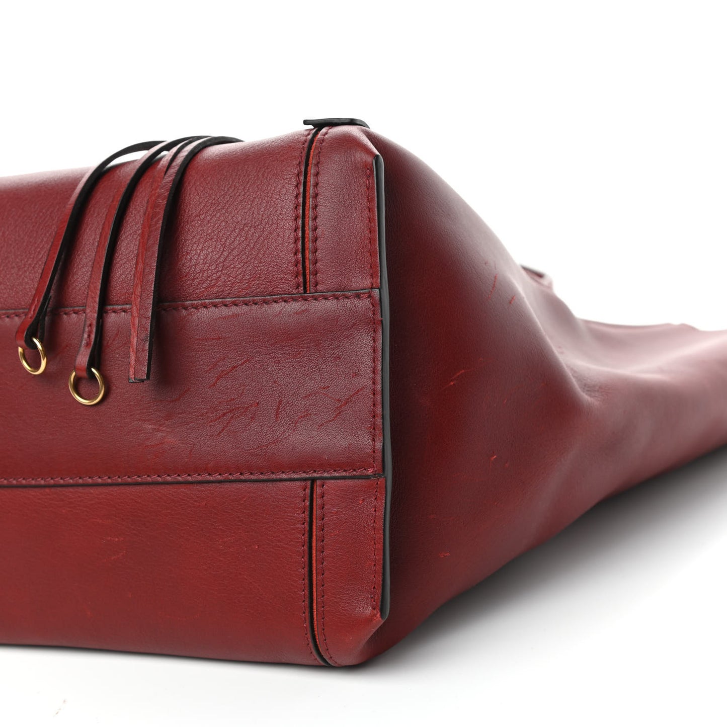 Smooth Calfskin Medium Milo Shopping Tote Sienna Red