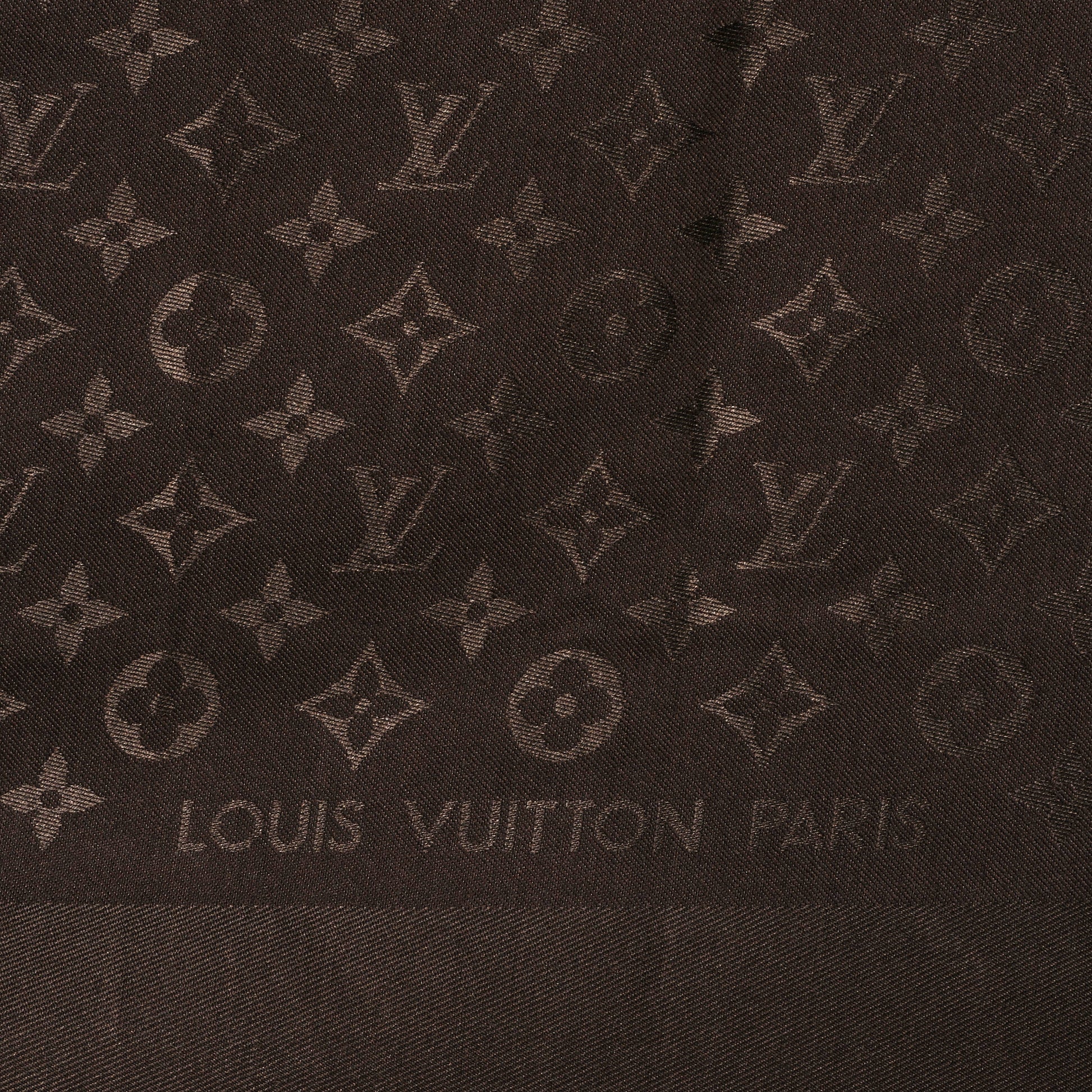 Louis Vuitton Silk Wool Monogram Denim Shawl Chocolate 4 of 6