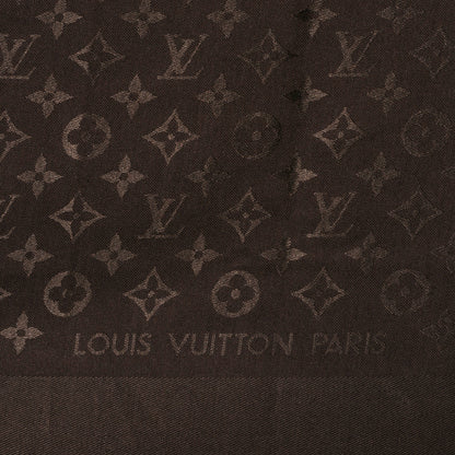 Louis Vuitton Silk Wool Monogram Denim Shawl Chocolate 4 of 6