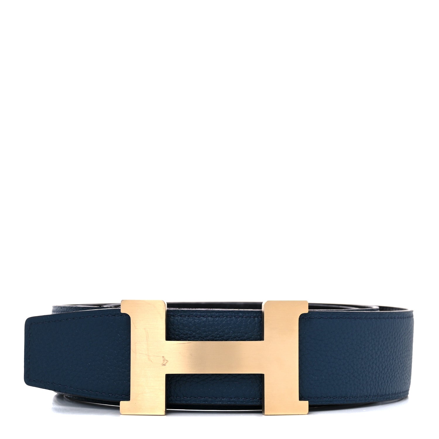 Hermes 135 Togo 38mm Constance H Belt 100 Black Bleu Ocean 1 of 6