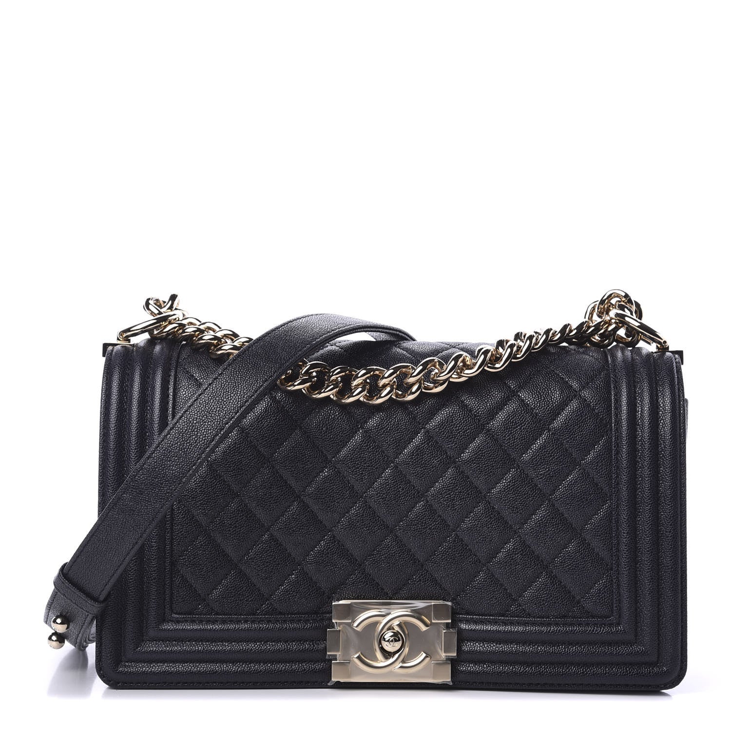 Chanel Caviar Quilted Medium Boy Flap Dark Blue 1 of 10