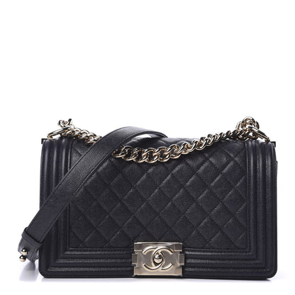 Chanel Caviar Quilted Medium Boy Flap Dark Blue 1 of 10