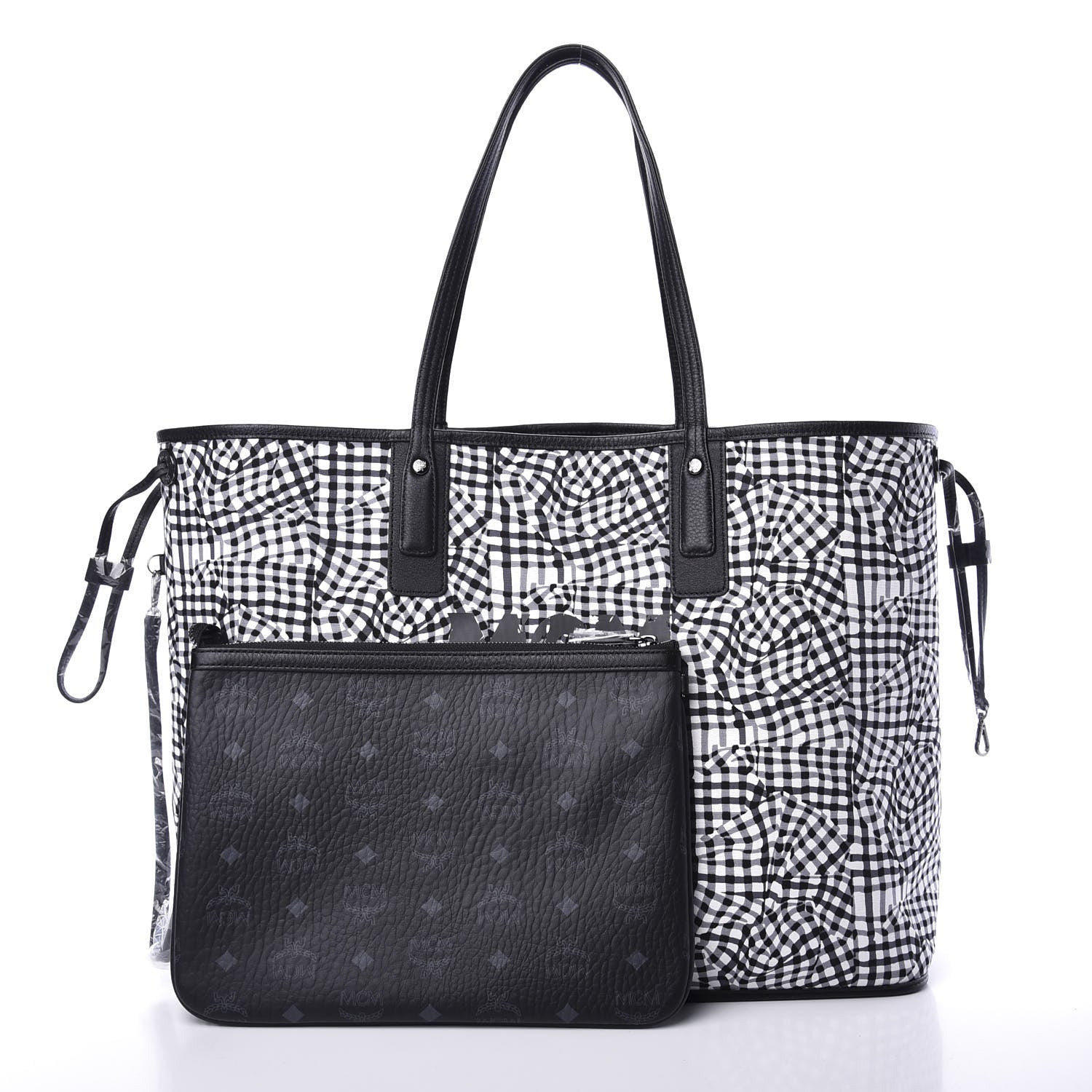 MCM Visetos Large Liz Reversible Shopper Tote Black 11 of 19