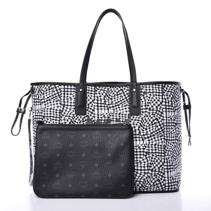 MCM Visetos Large Liz Reversible Shopper Tote Black 11 of 19