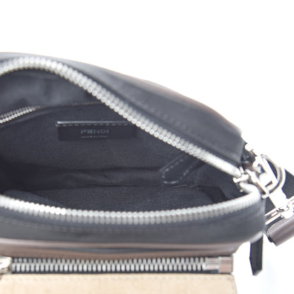 Fendi Nylon Fabric Jacquard Chamois FF 1974 Medium Crossbody Messenger Black Nuvola 6 of 11