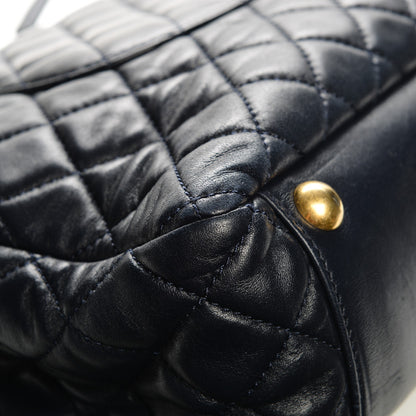 Chanel Lambskin Quilted Large Tote Navy 9 of 10