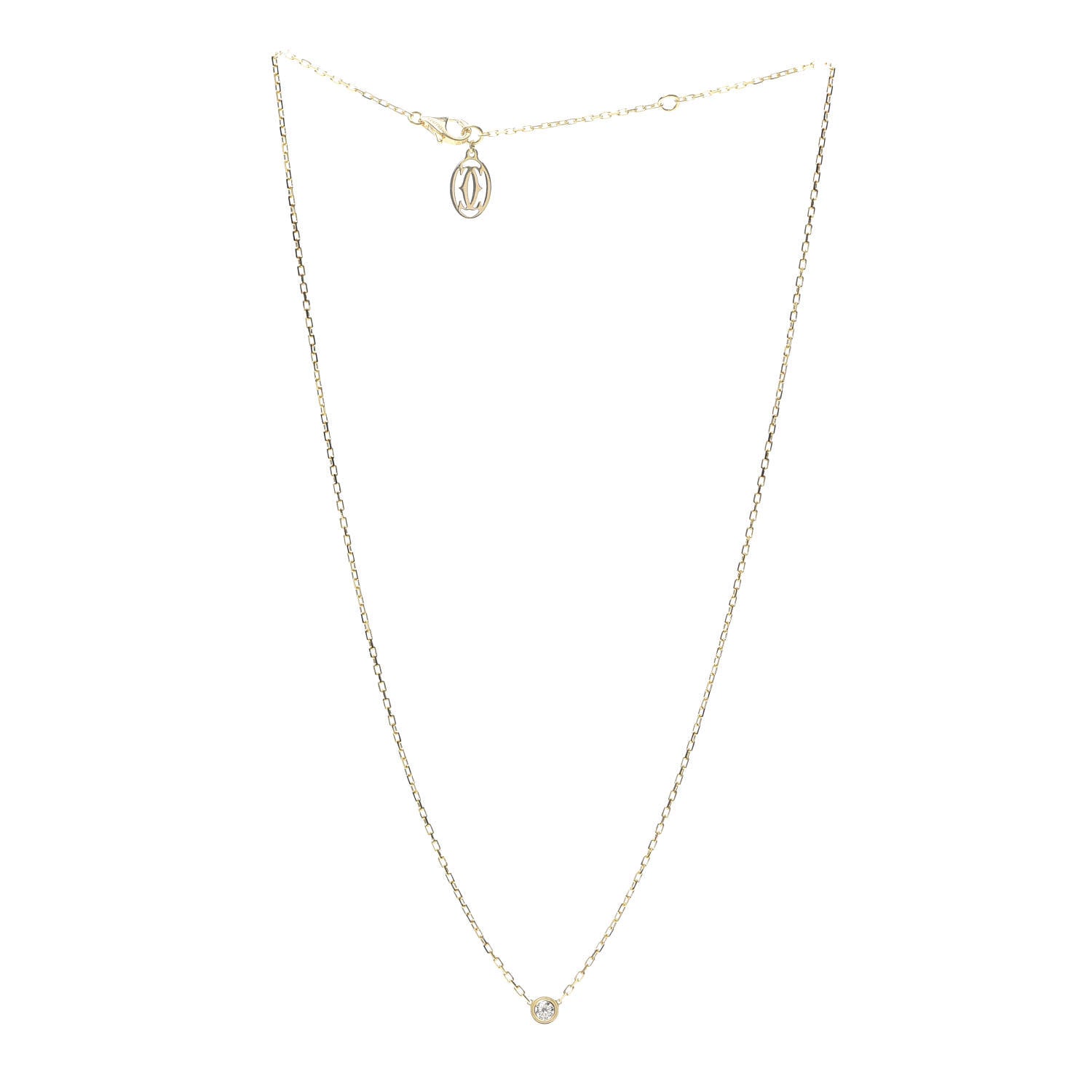 Cartier 18K Yellow Gold Diamond SM D'Amour Pendant Necklace 3 of 6