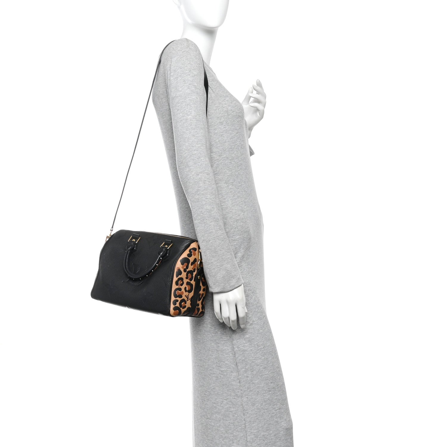 Louis Vuitton Empreinte Monogram Giant Wild At Heart Speedy Bandouliere 25 Black 2 of 9