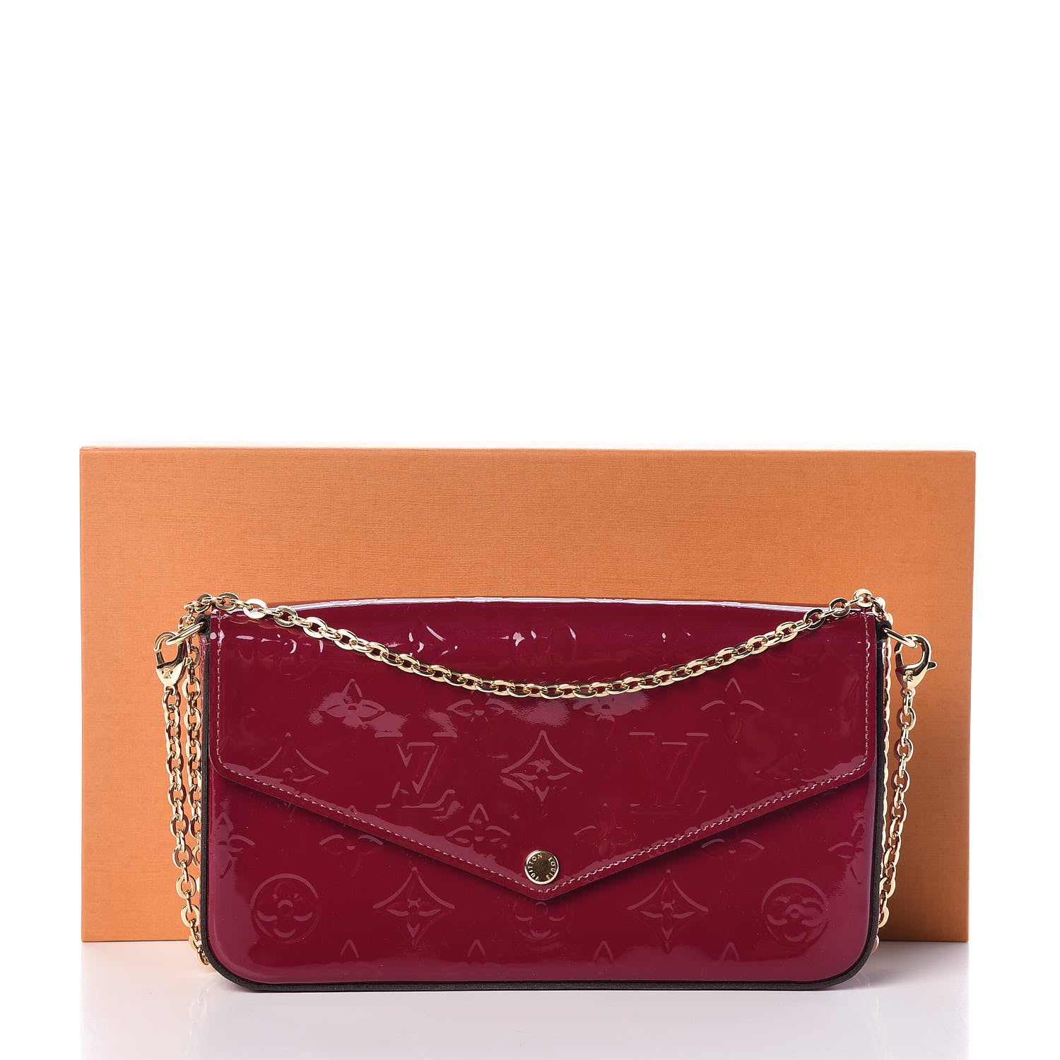 Louis Vuitton Vernis Felicie Chain Wallet Magenta 12 of 12