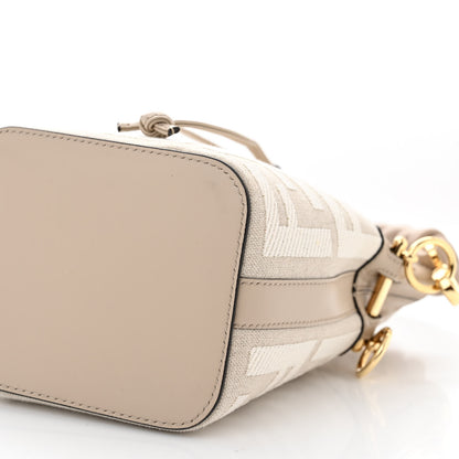 Fendi Canvas Nappa F is Fendi FF Embroidered Mini Mon Tresor Bucket Bag Grezzo White Nuvola 10 of 10