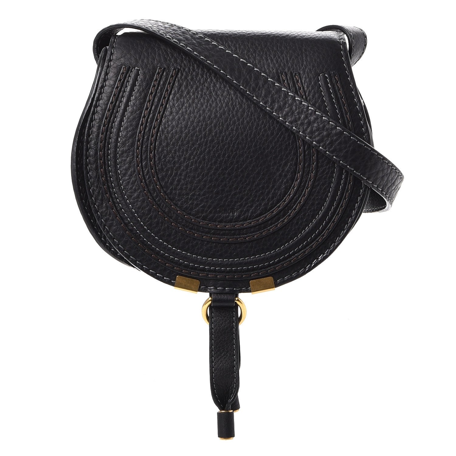 Chloe Calfskin Mini Marcie Round Crossbody Bag Black 1 of 8