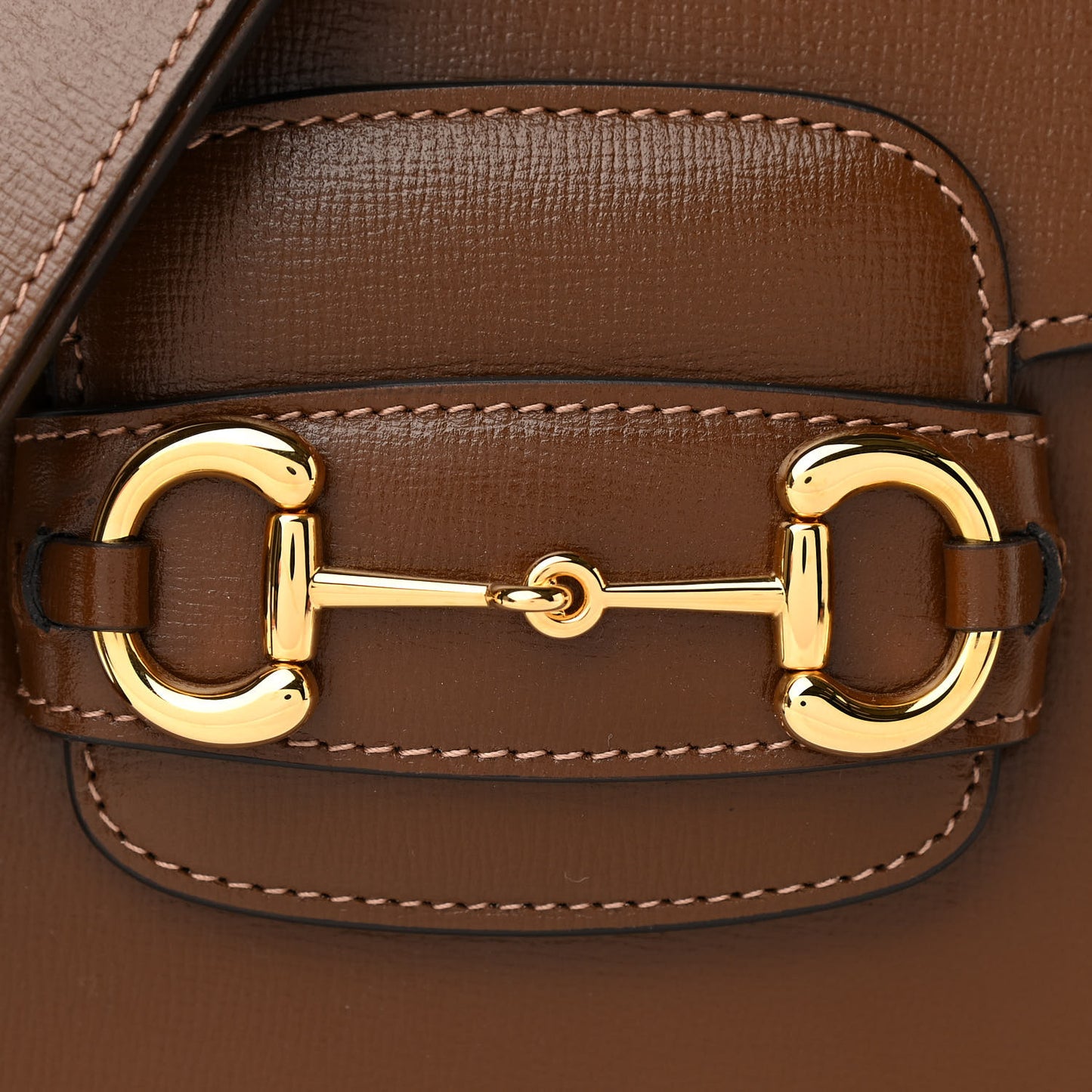 Azalea Calfskin Horsebit 1955 Shoulder Bag Brown Sugar