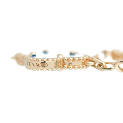 Van Cleef & Arpels 18K Yellow Gold Blue Agate 5 Motifs Vintage Alhambra Bracelet 4 of 5