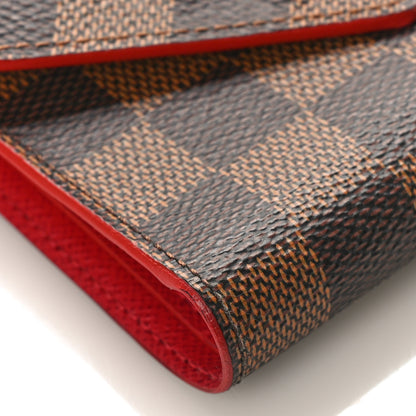 Louis Vuitton Damier Ebene Studded Victorine Wallet Cherry 7 of 8