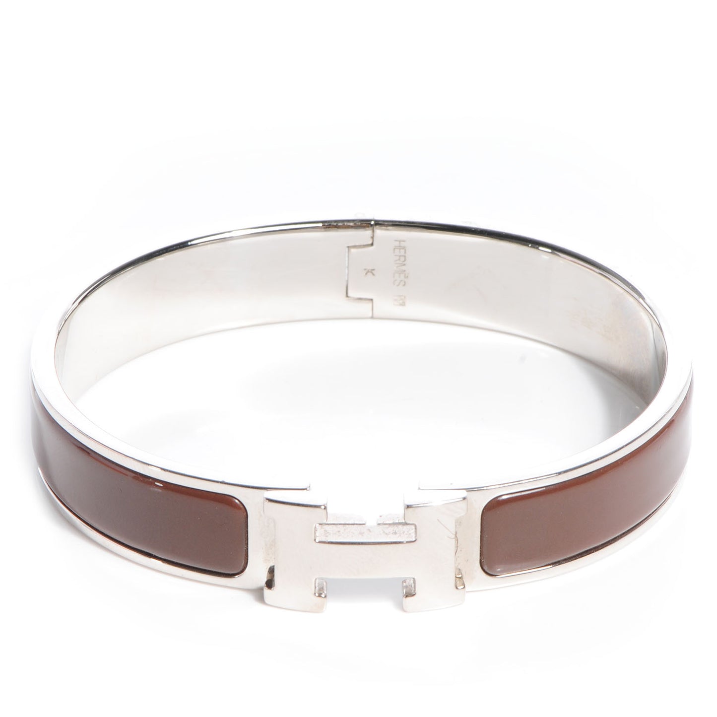Enamel Narrow Clic Clac H Bracelet GM Moka