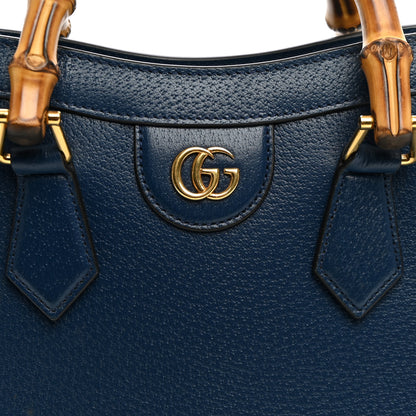 Gucci Textured Dollar Calfskin Web Small Diana Tote Bag Royal Crop 8 of 11