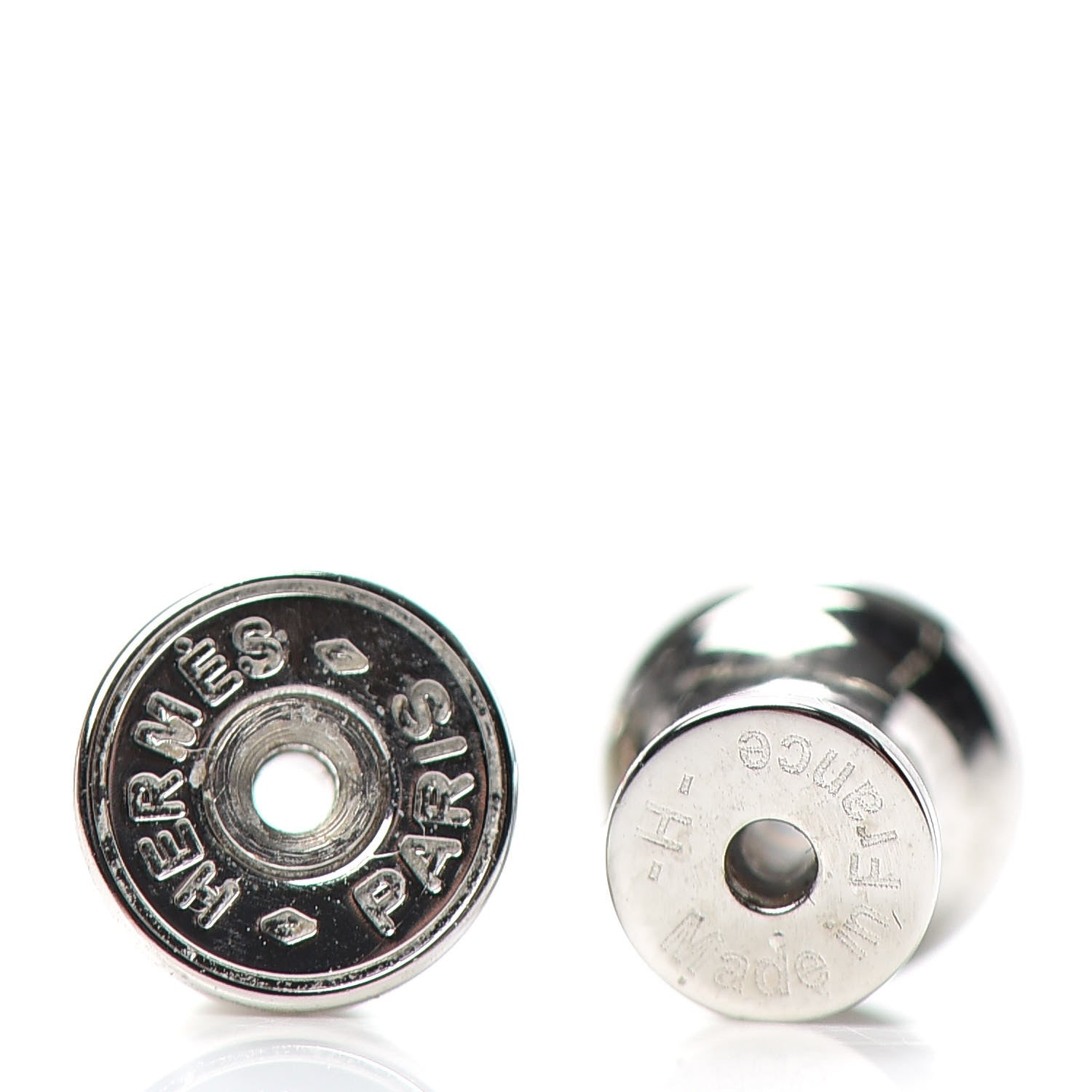 Hermes Palladium Lacquered Pop H Earrings White 5 of 5