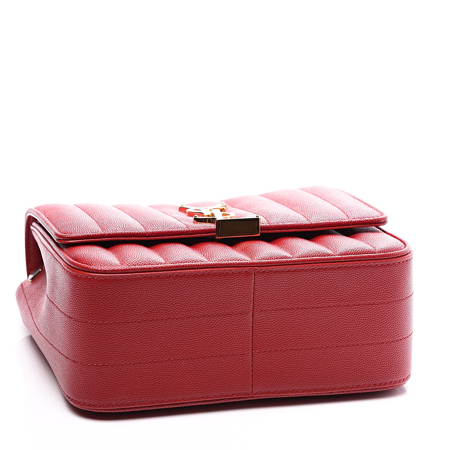 Saint Laurent Grain De Poudre Matelasse Monogram Medium Vicky Chain Bag Red 3 of 10
