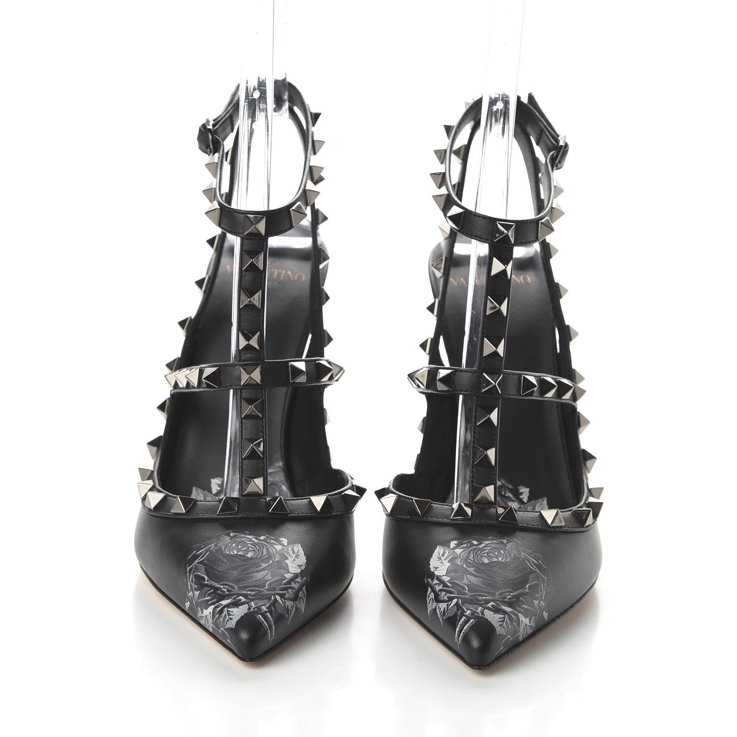 Valentino Garavani X UNDERCOVER Calfskin Rockstud Ankle Strap Pumps 39.5 Black 2 of 9