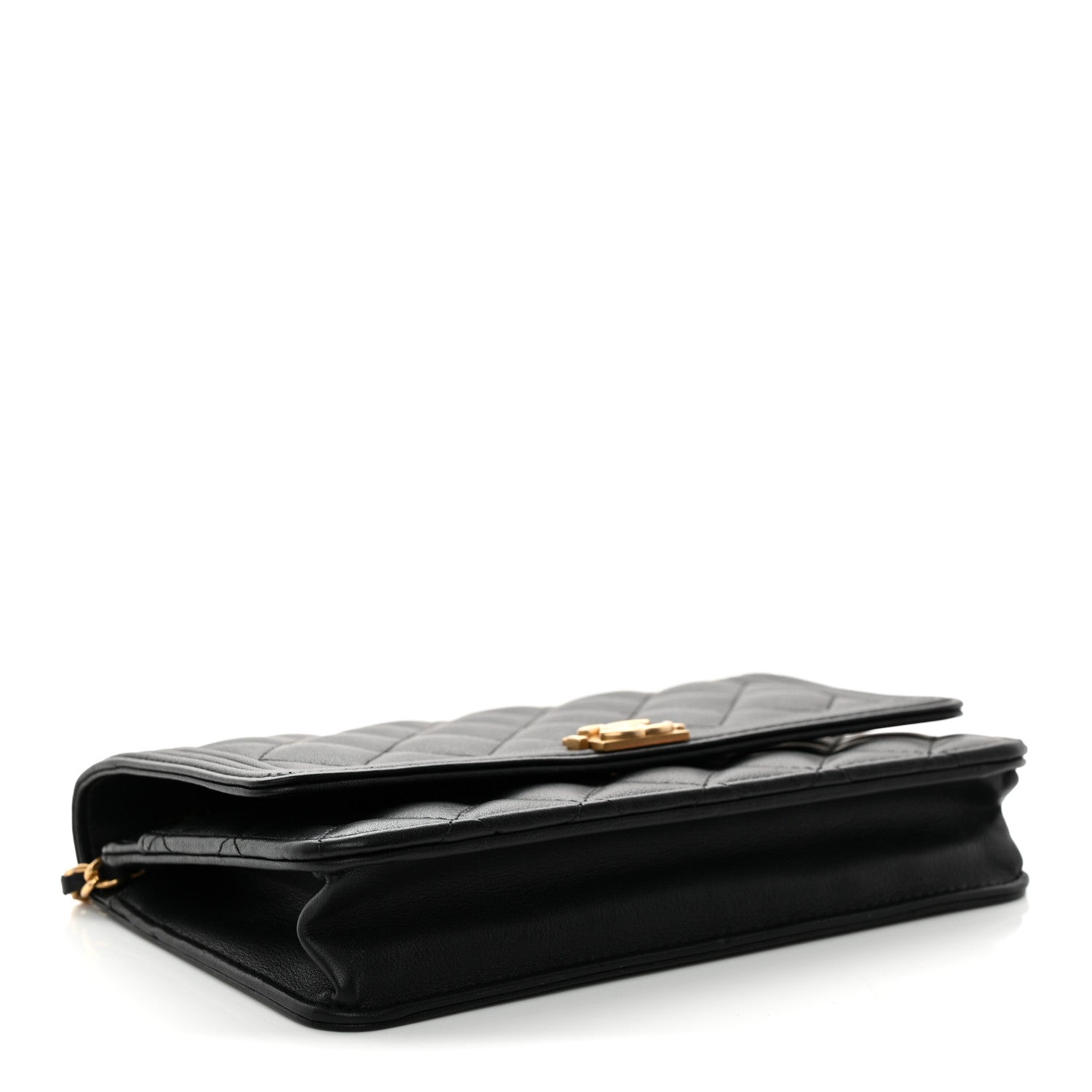 Chanel Lambskin Quilted Boy Wallet On Chain WOC Black 4 of 15